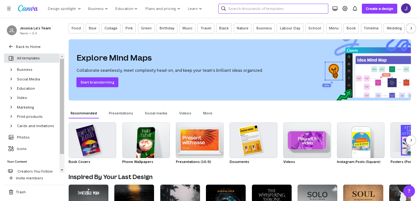 Canva templates library
