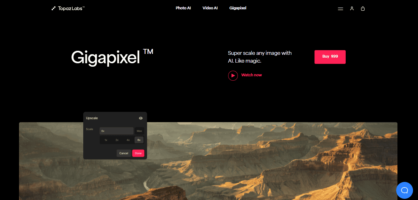 Gigapixel homepage