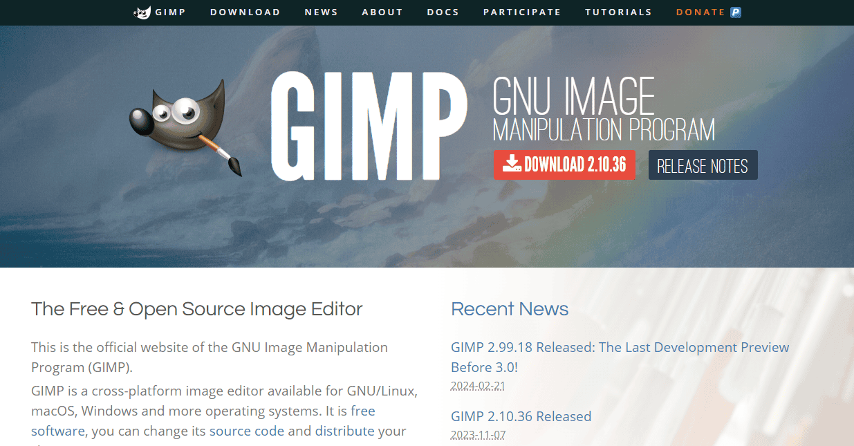 GIMP homepage