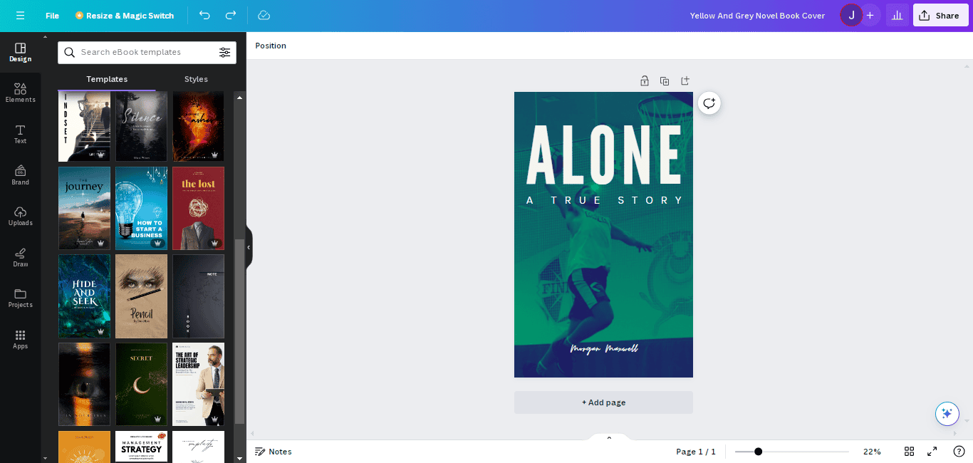 Graphic design with Canva template and filters