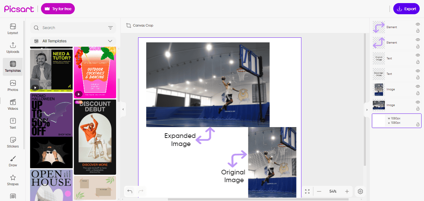 PicsArt generative fill tool