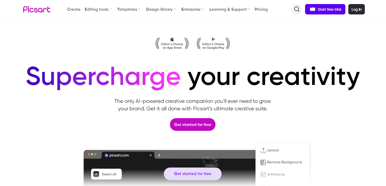 PicsArt homepage