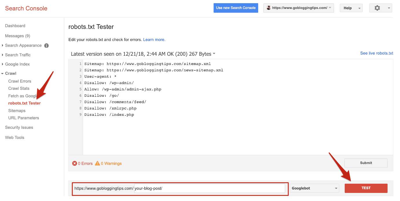 Robots txt tester