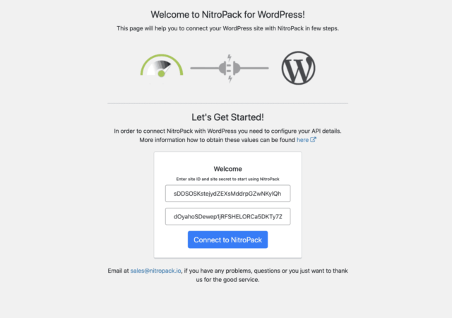nitropack setting page in wordpress