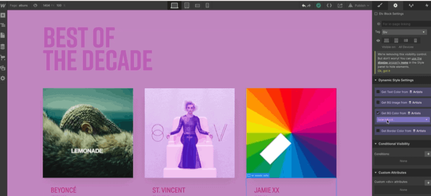 webflow interface