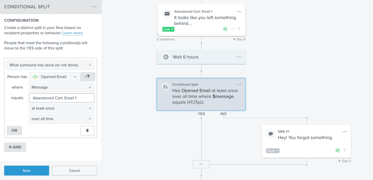 klaviyo abandoned cart workflow