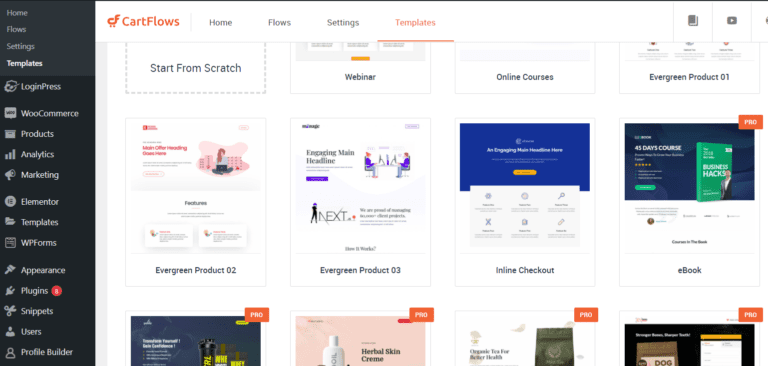 cartflows templates