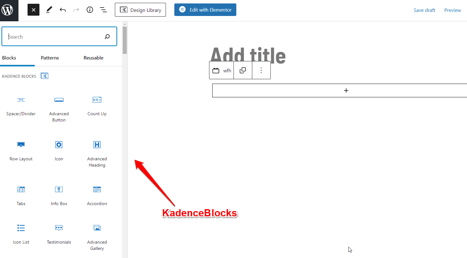 Kadence Blocks addon