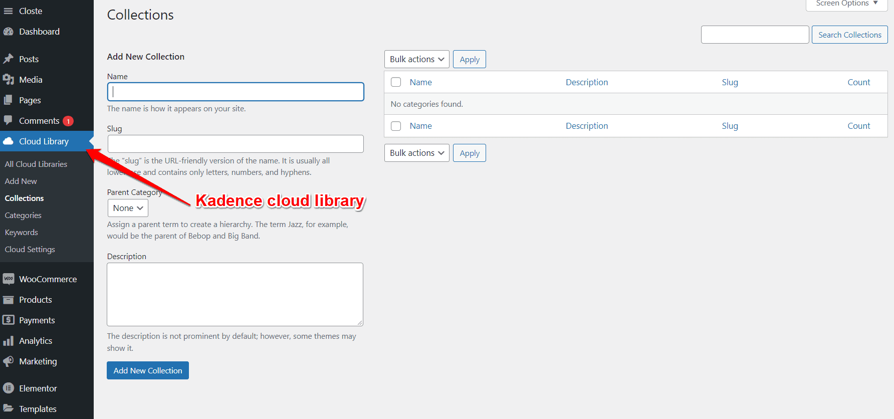 Kadence Cloud library