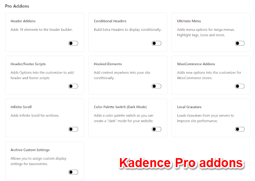 Kadence pro addons