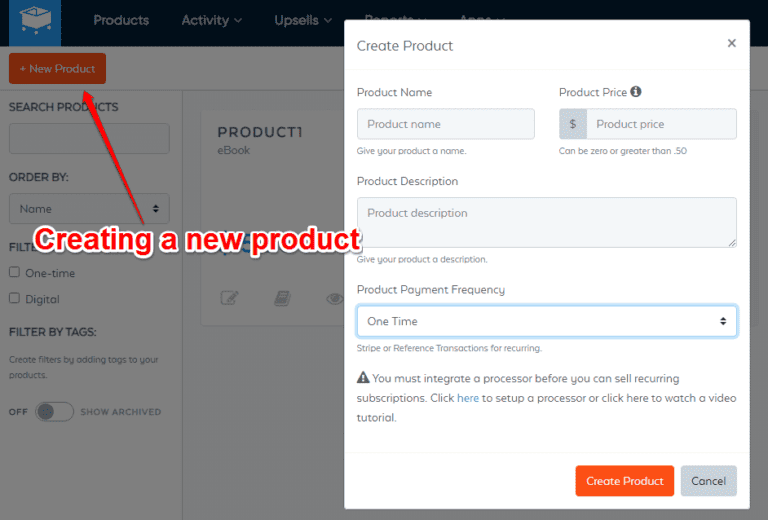 creating products in samcart