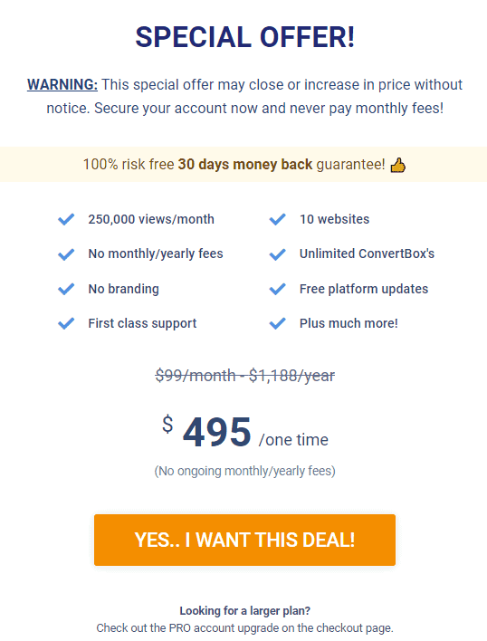 ConvertBox pricing