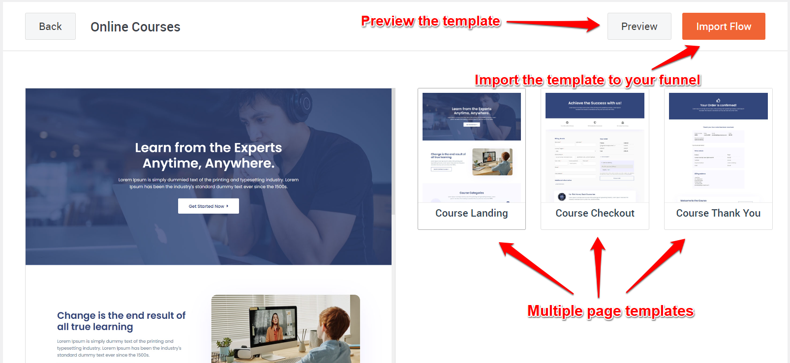 CartFlows funnel templates