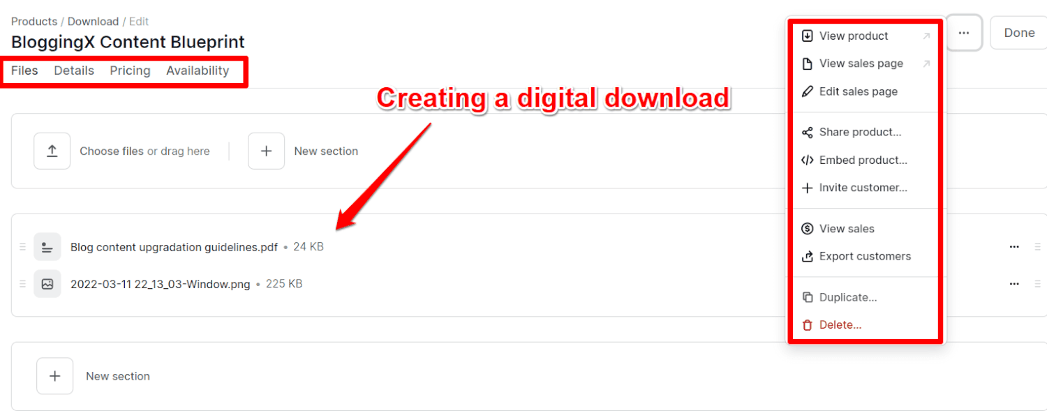 Digital downloads in Podia