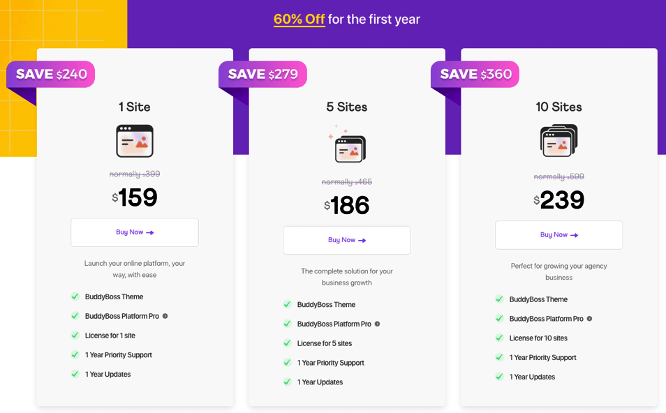 BuddyBoss Theme Black Friday pricing