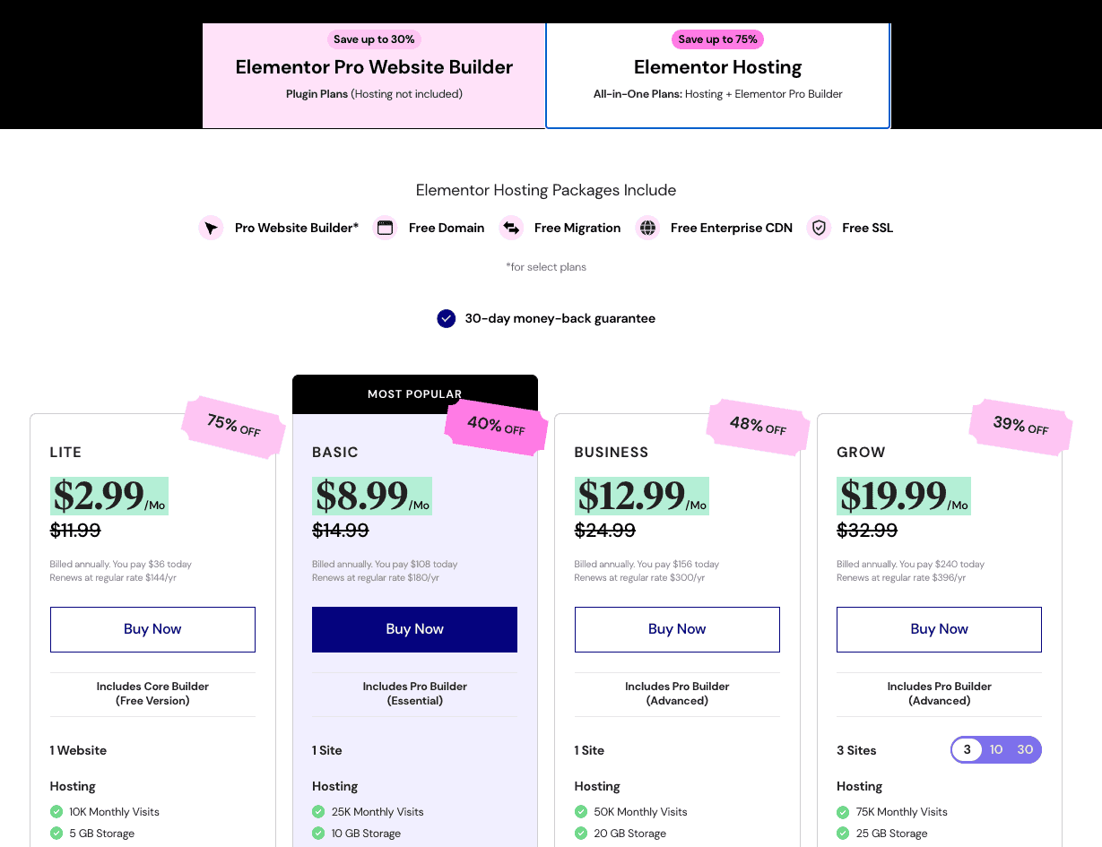 Elementor hosting Black Friday