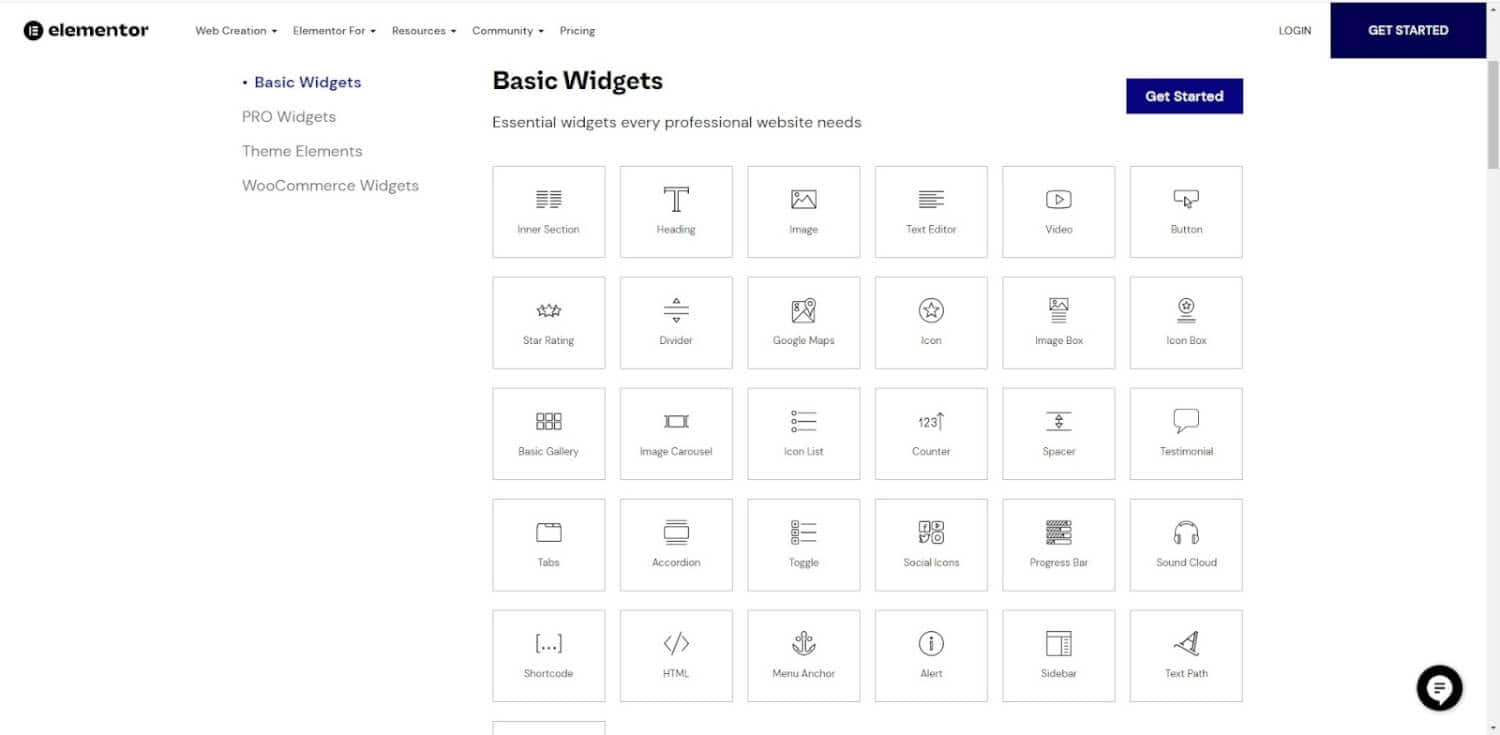 Elementor widgets