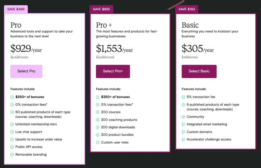 Teachable pricing 2