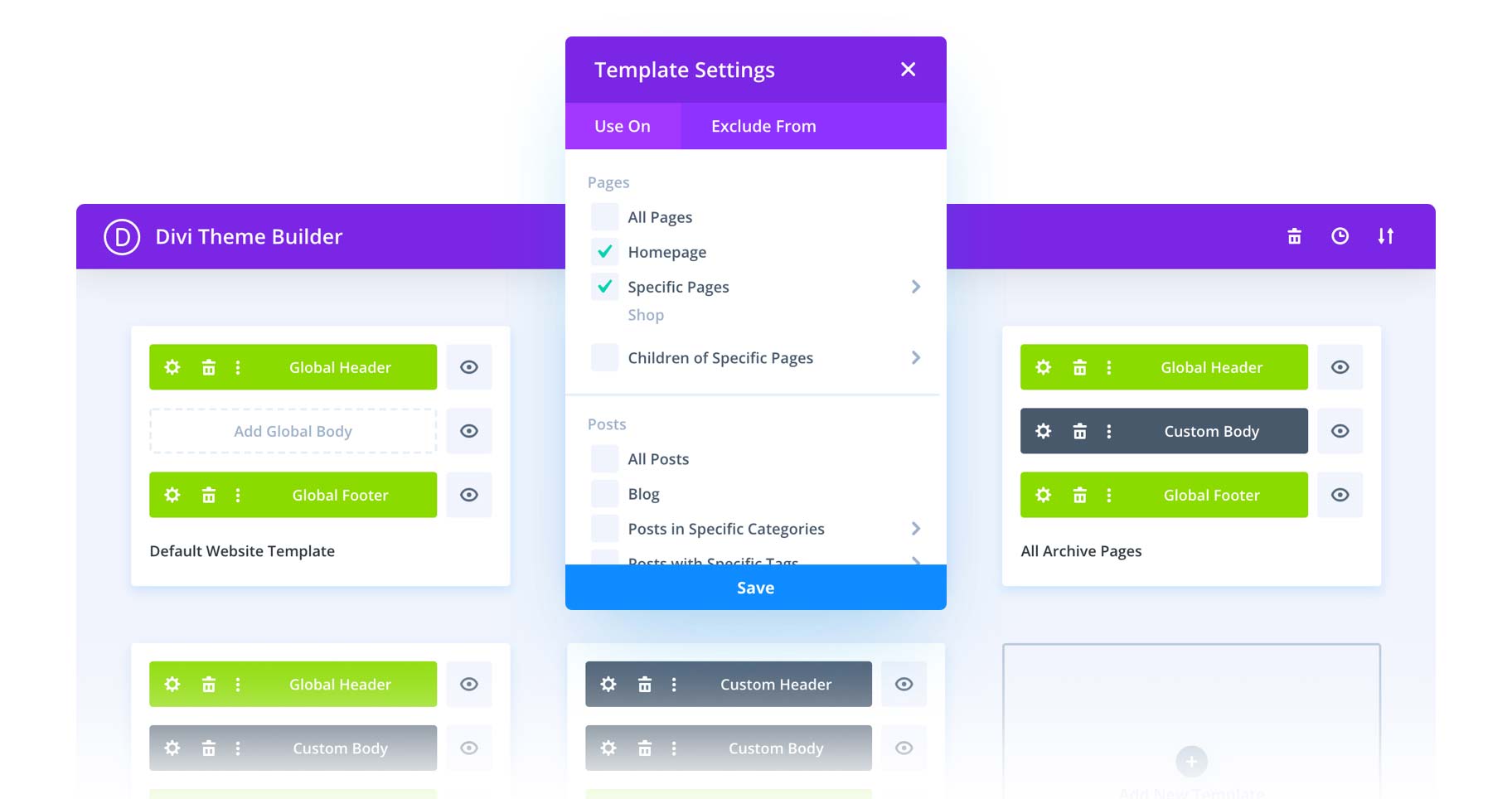 Divi theme builder