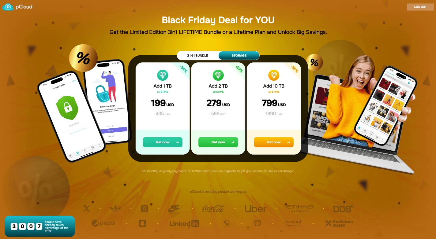 pCloud Black Friday pricing
