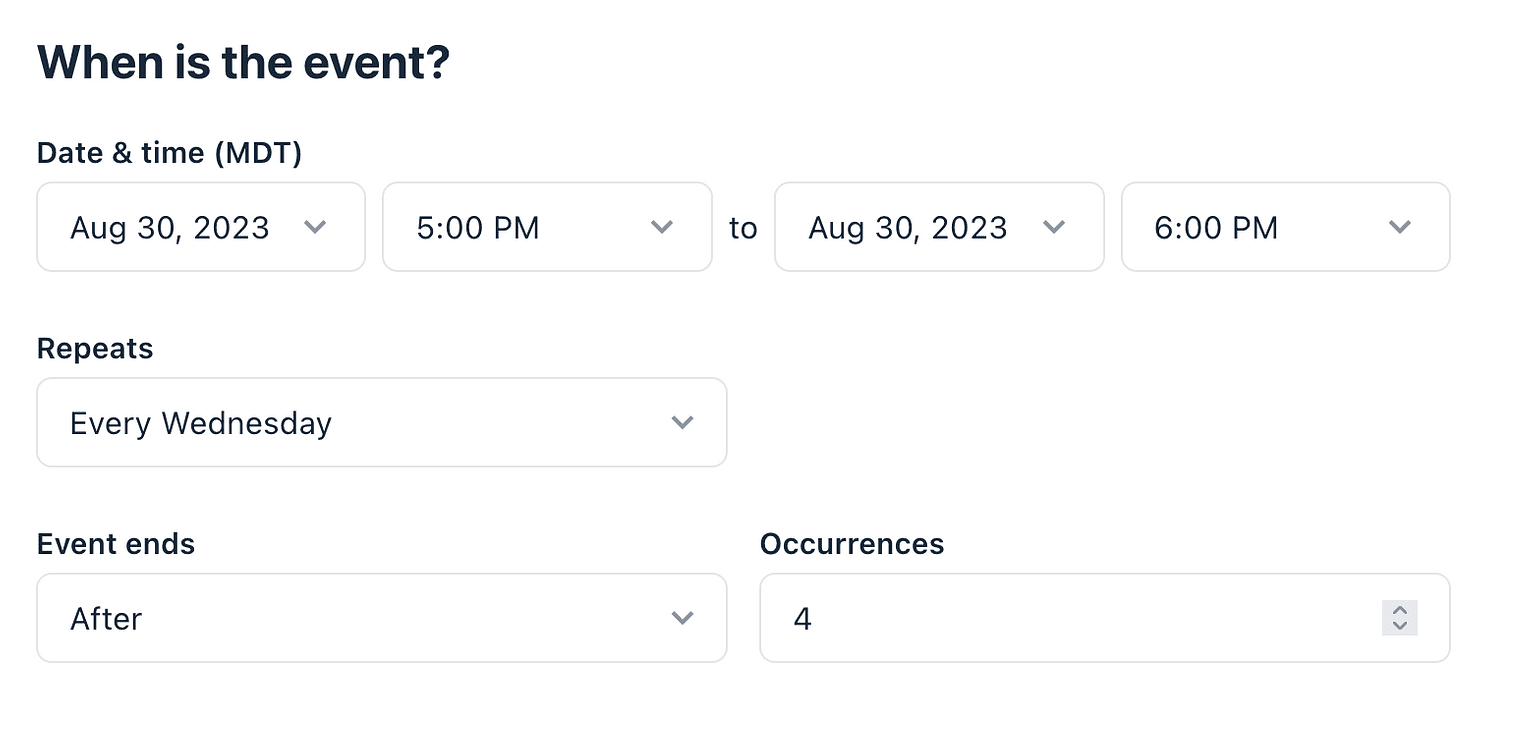 Circle Events scheduling