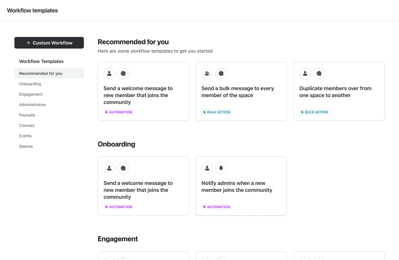 Circle workflows