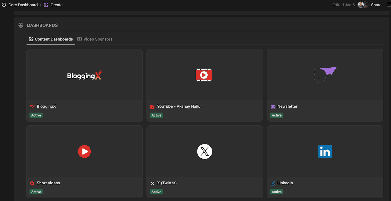 Create dashboard
