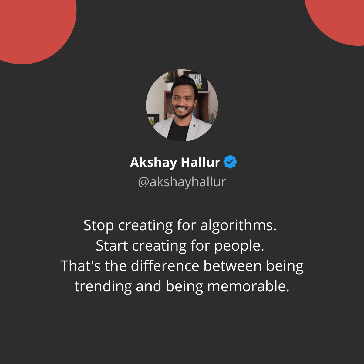 Create for people not for algorithms