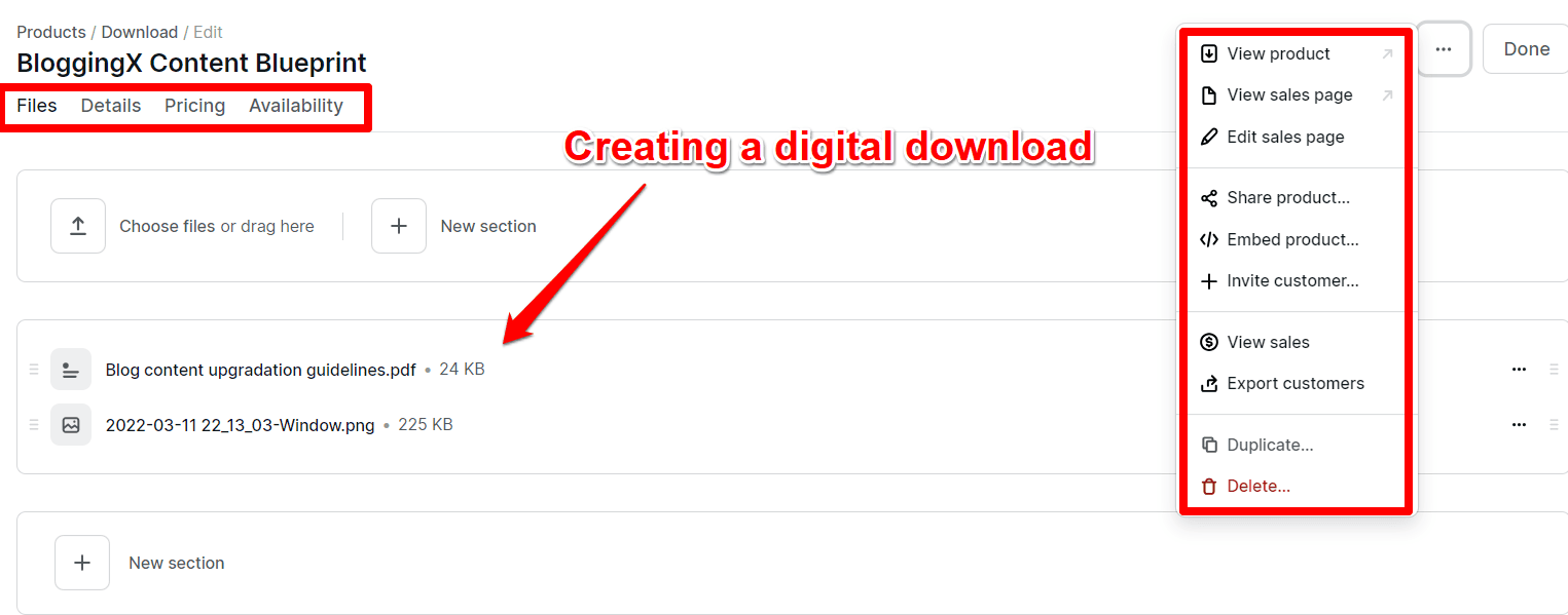 Digital downloads in Podia
