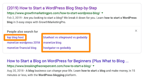 Google search How to start a WordPress blog