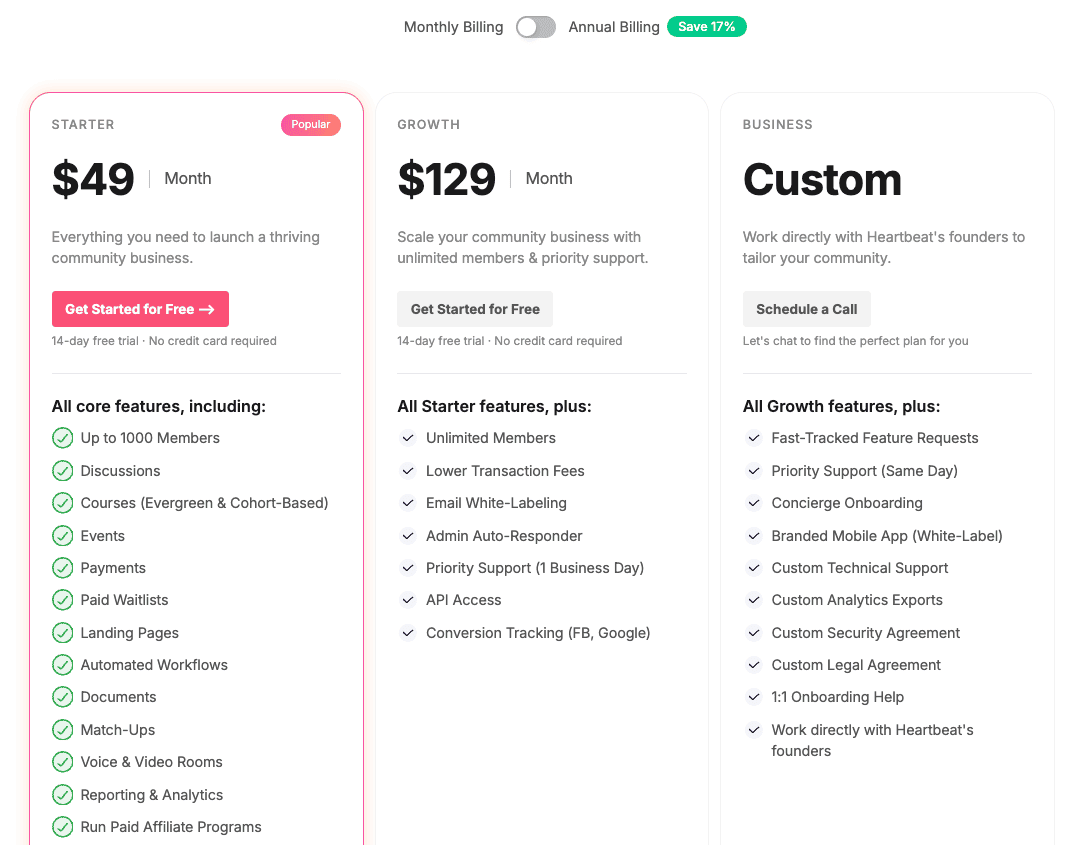 Heartbeat pricing 1