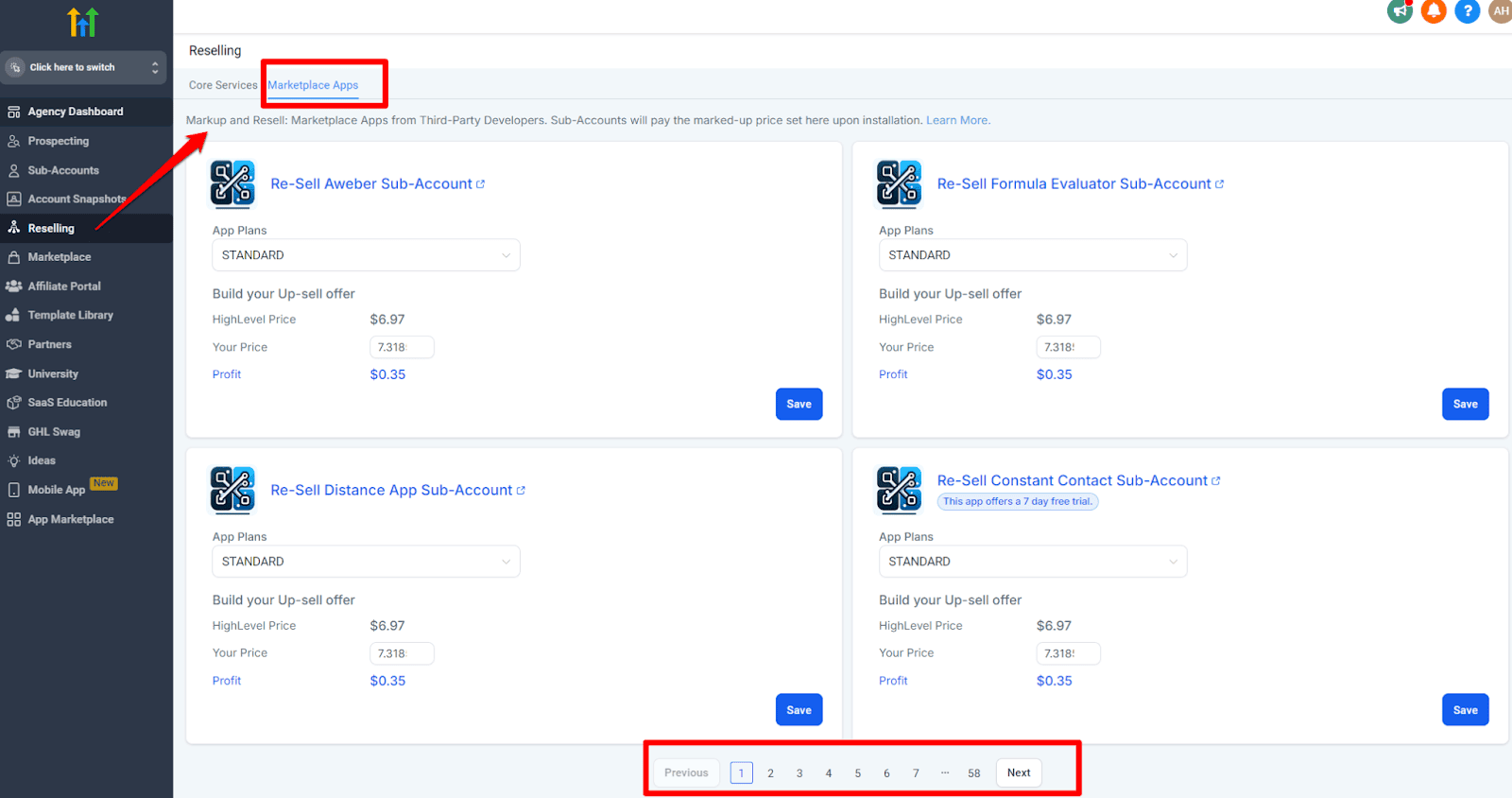 HighLevel marketplace apps