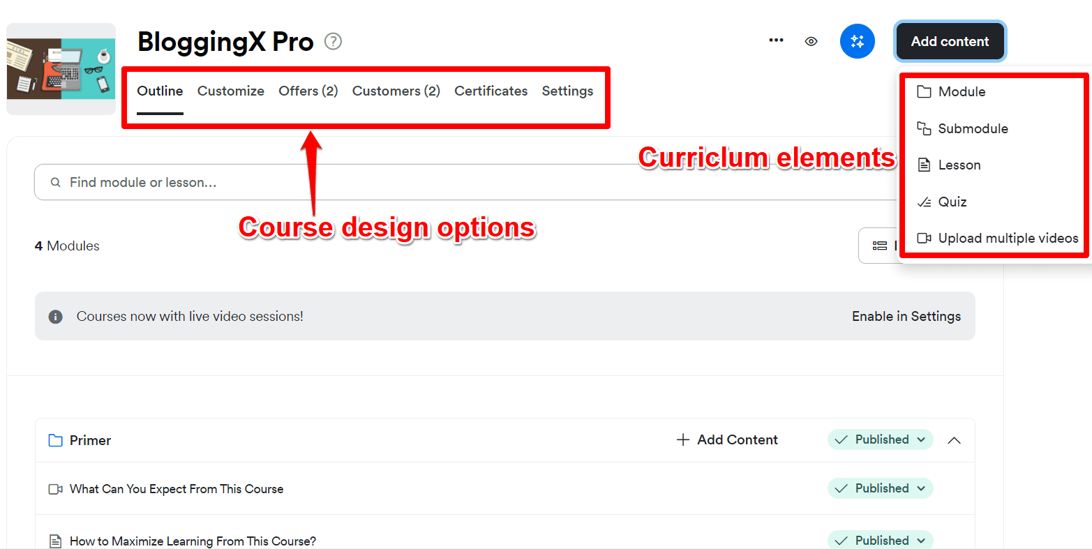 Kajabi courses