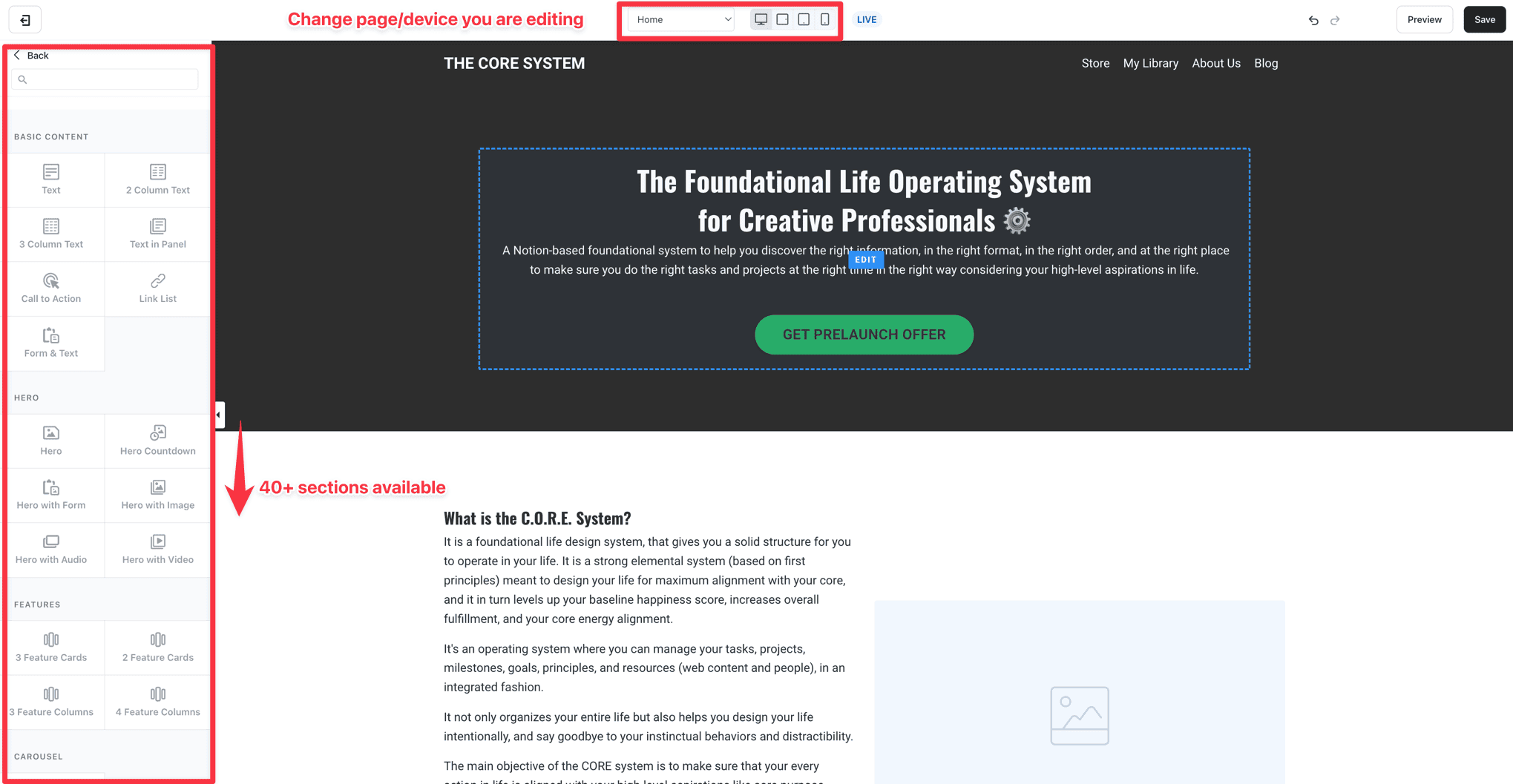 Kajabi website customizer