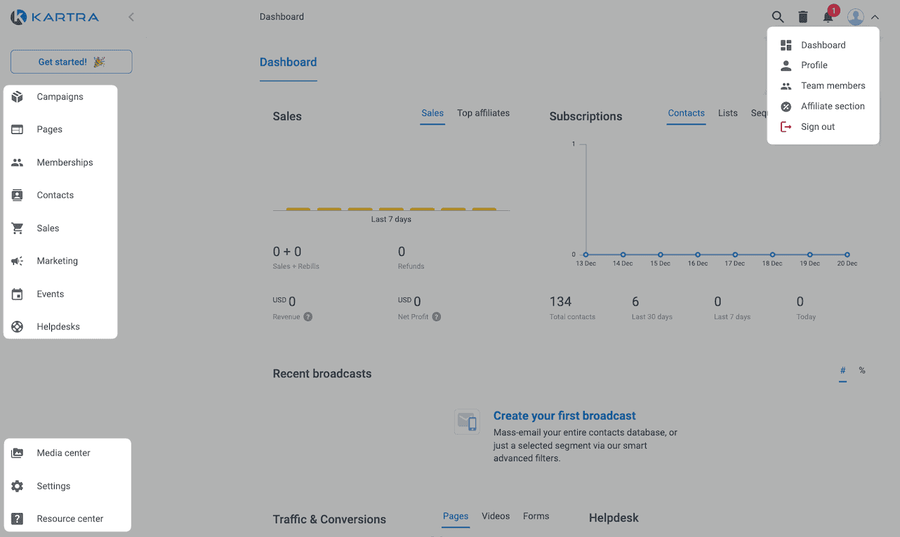 Kartra interface 3