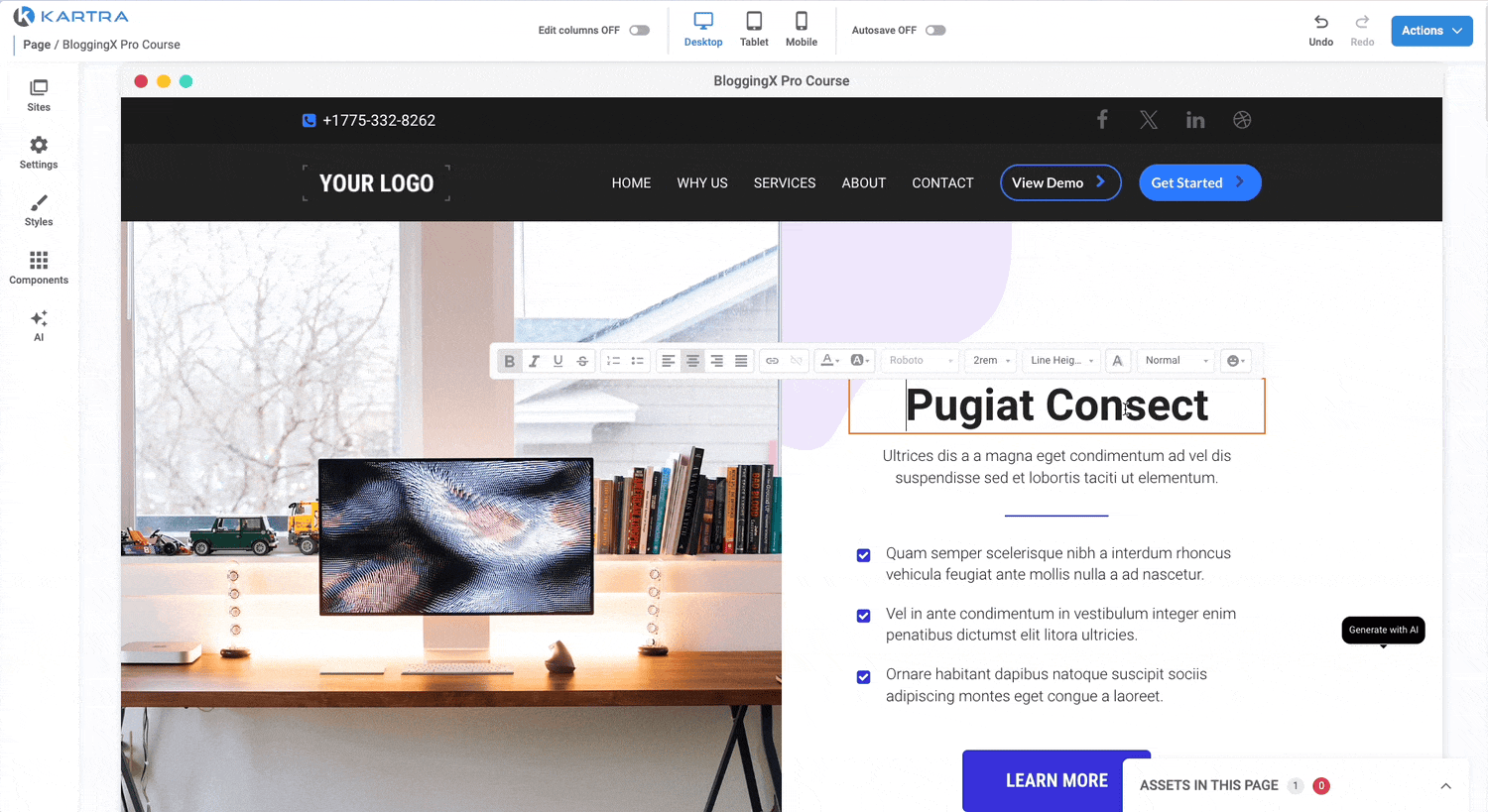 Kartra page builder 2