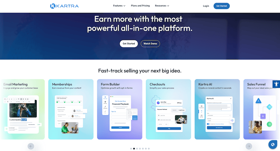 Kartra website
