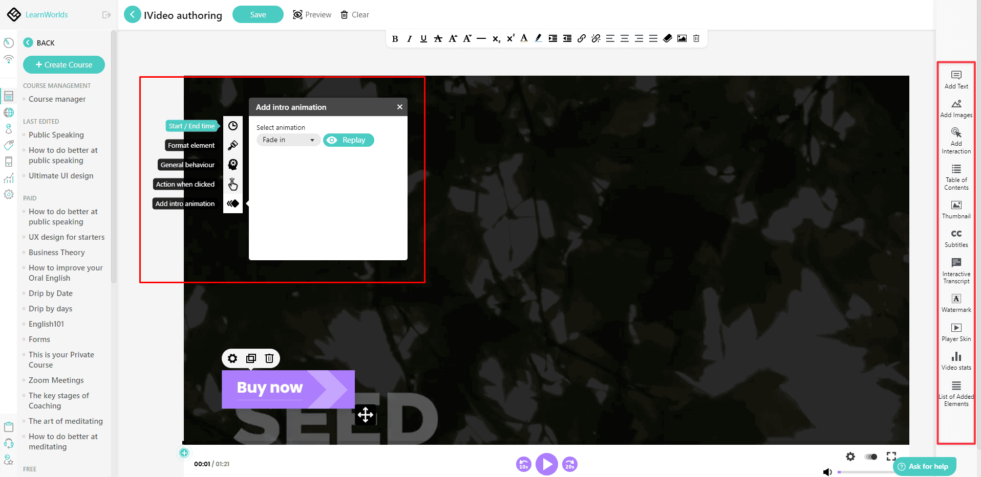 Learnworlds interactive videos