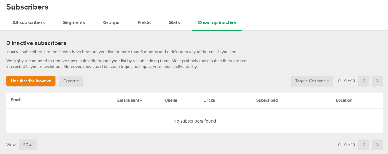 MailerLite clean up