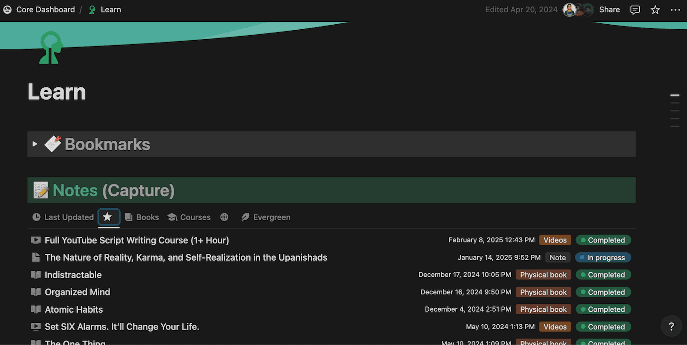 My knowledge management system