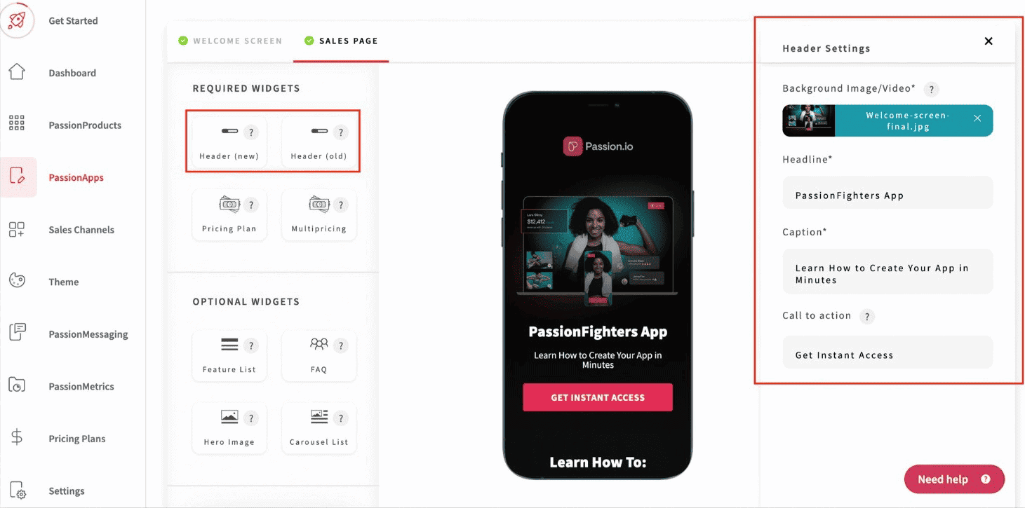 Passion app builder