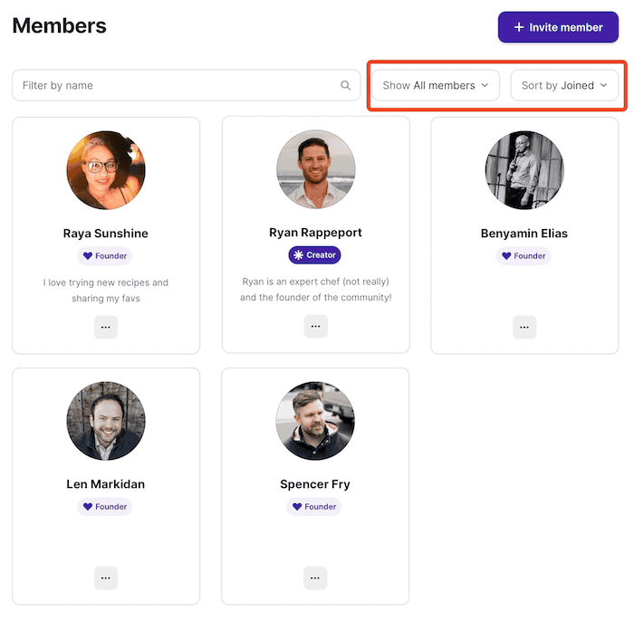 Podia member search