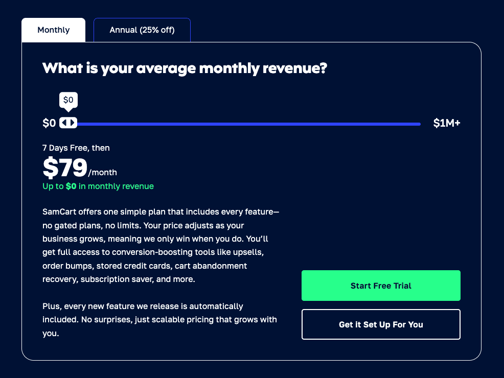 Samcart pricing