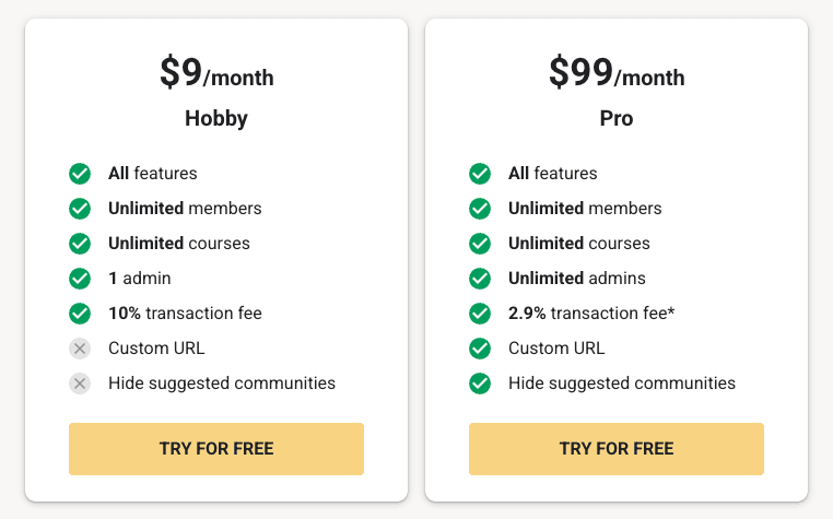 Skool pricing 4