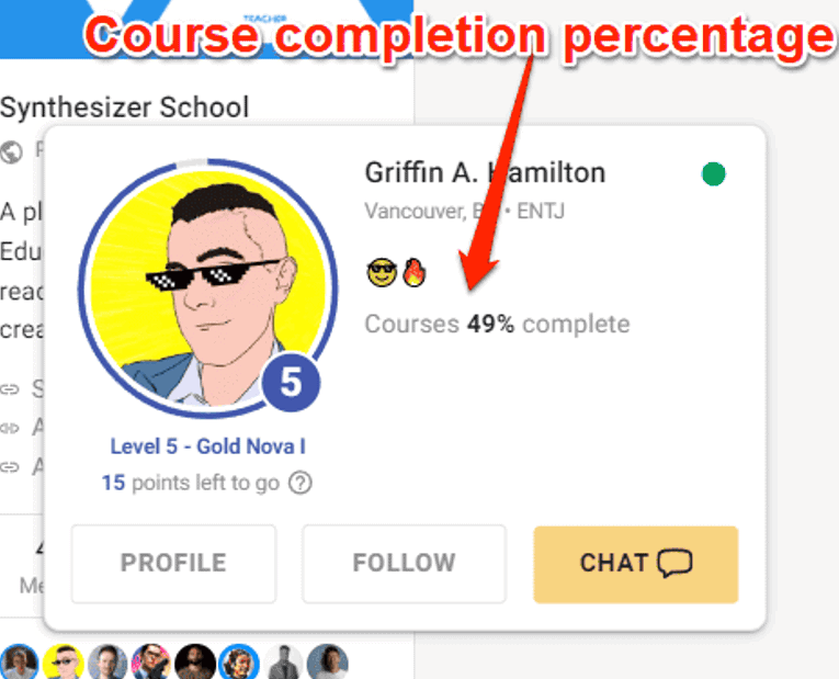 Skool profile course completion