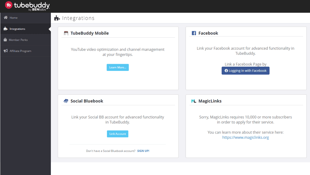 Tubebuddy integrations