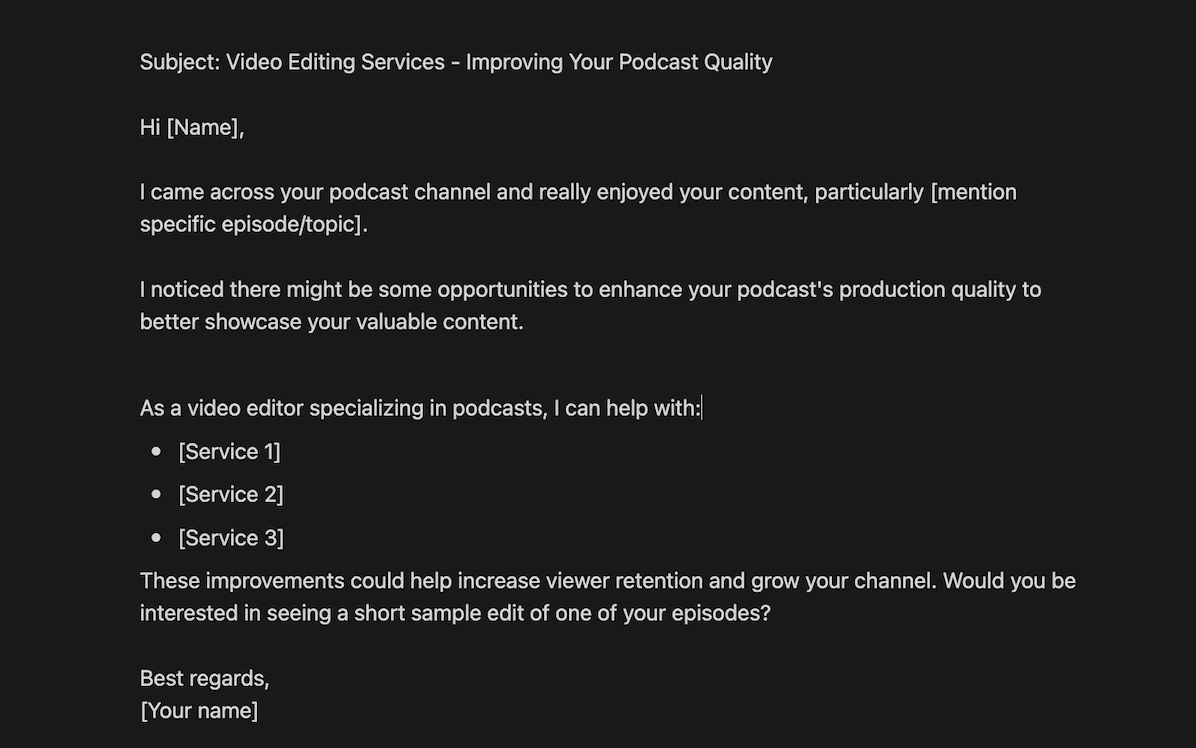 Video editing service