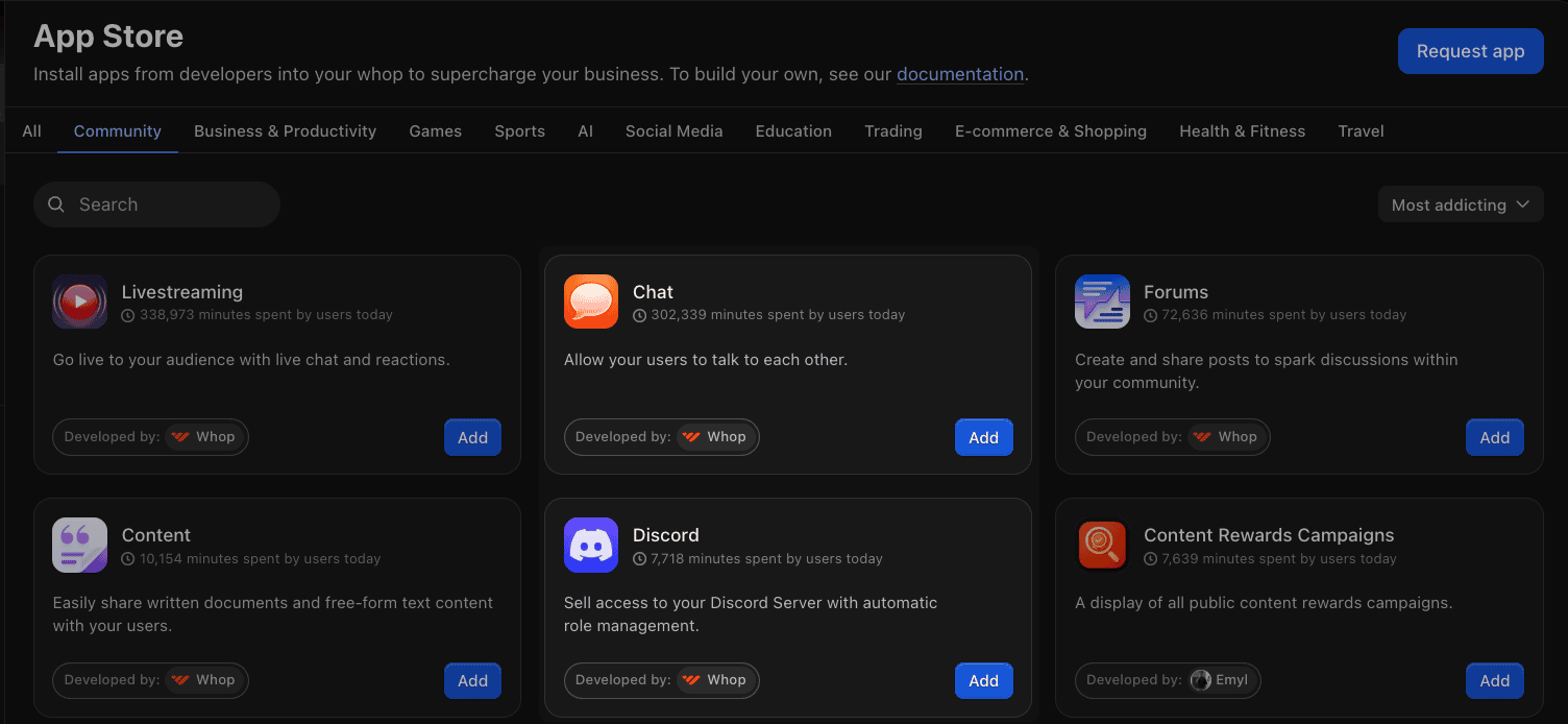 Whop chat apps
