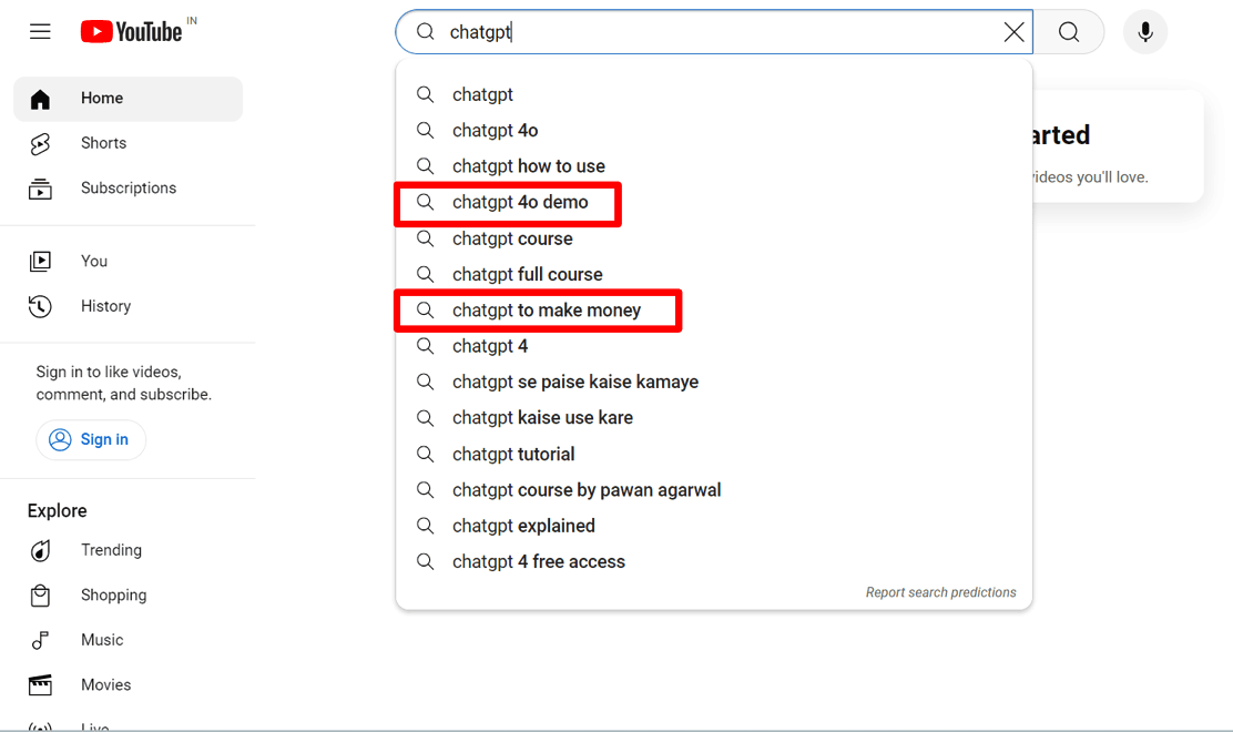 Youtube suggest