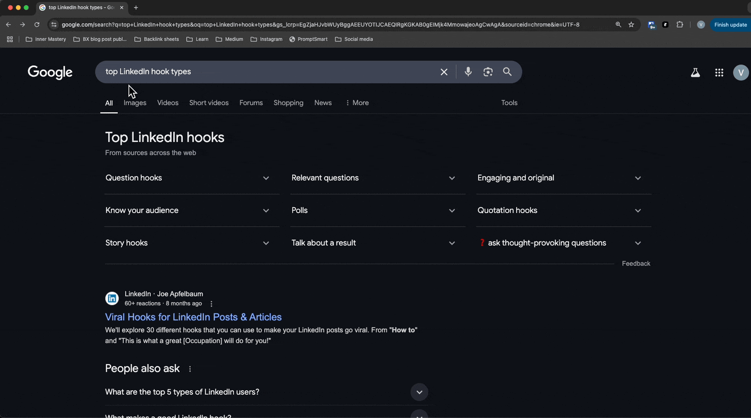 hook ideas Google search